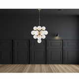 Featuring Cristol Large Chandelier by Visual Comfort at Amethyst Home. We love the white strie glass globes on this Cristol Large Chandelier by Visual Comfort. It brings a stunning and unique look to any living room, dining room, or kitchen.
Overall Dimensions: 33.25" L x 33.25" W x 62" HWeight: 70 lbs..  Amethyst Home provides interior design, new home construction design consulting, vintage area rugs, and lighting in the Monterey metro area.