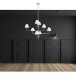Featuring Jane Large Offset Chandelier by Visual Comfort at Amethyst Home. The gorgeous layers of linen shades on this Jane Large Offset Chandelier by Visual Comfort make it a classic, elegant piece to add to any living room, dining room, or other large area. 
Overall Dimensions: 47.75" L x 47.75" W x 41" HWeight: 48 lbs.  Amethyst Home provides interior design, new home construction design consulting, vintage area rugs, and lighting in the Los Angeles metro area.