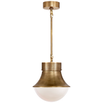Featuring Precision Small Pendant by Visual Comfort at Amethyst Home. This Precision Small Pendant has a gorgeous white glass shade that brings a clean, bright light to any space. We'd love to see this hung over a kitchen sink, island, or other area. 
Overall Dimensions: 10" L x 10" W x 51" HWeight: 9 lbs..  Amethyst Home provides interior design, new home construction design consulting, vintage area rugs, and lighting in the Nashville metro area.