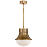 Featuring Precision Small Pendant by Visual Comfort at Amethyst Home. This Precision Small Pendant has a gorgeous white glass shade that brings a clean, bright light to any space. We'd love to see this hung over a kitchen sink, island, or other area. 
Overall Dimensions: 10" L x 10" W x 51" HWeight: 9 lbs..  Amethyst Home provides interior design, new home construction design consulting, vintage area rugs, and lighting in the Nashville metro area.