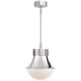 Featuring Precision Small Pendant by Visual Comfort at Amethyst Home. This Precision Small Pendant has a gorgeous white glass shade that brings a clean, bright light to any space. We'd love to see this hung over a kitchen sink, island, or other area. 
Overall Dimensions: 10" L x 10" W x 51" HWeight: 9 lbs..  Amethyst Home provides interior design, new home construction design consulting, vintage area rugs, and lighting in the Portland metro area.