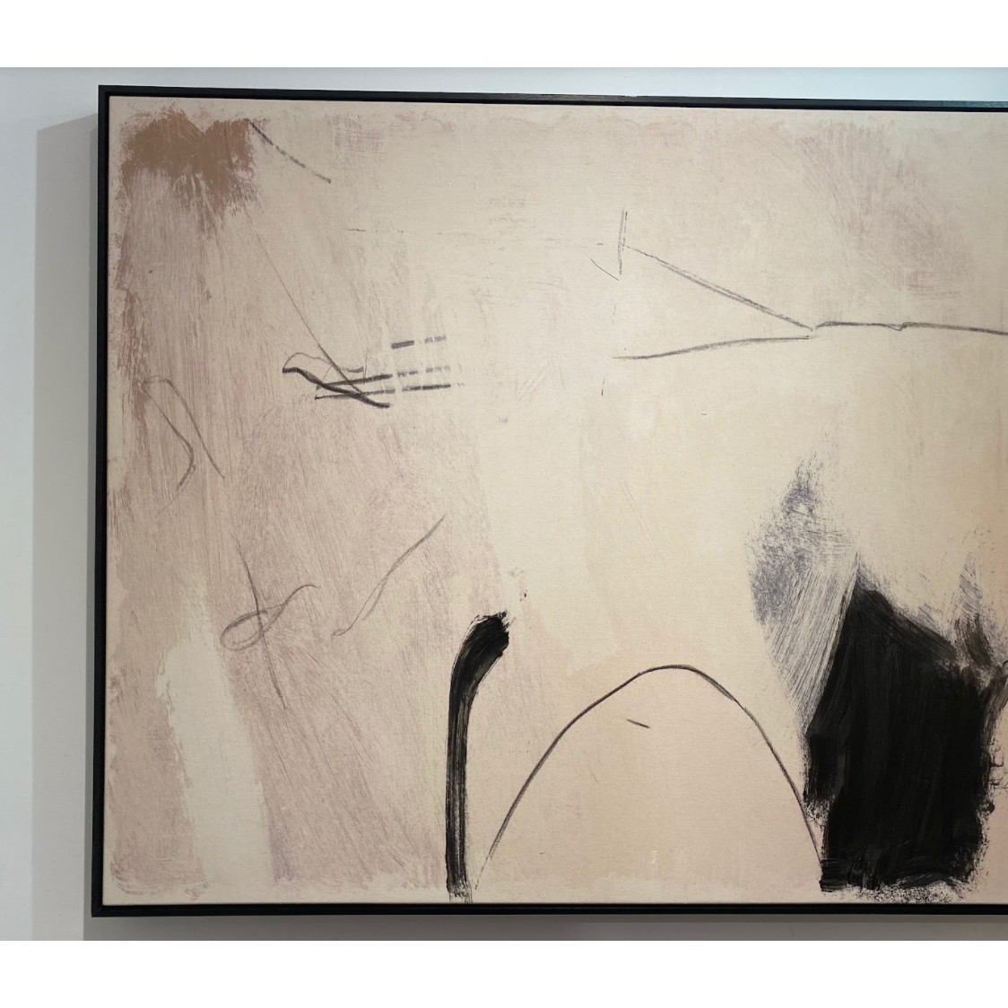 This Studio Abstract Art is a wrapped raw canvas with hand applied gold leaf. This brings a moody, sophisticated feel to any living room, entry way, or bedroom  Size: 55" x 46" Medium: Raw Canvas Each piece is made in the USA just for you! Please allow 8 weeks for production and shipment. Somethings are worth the wait!