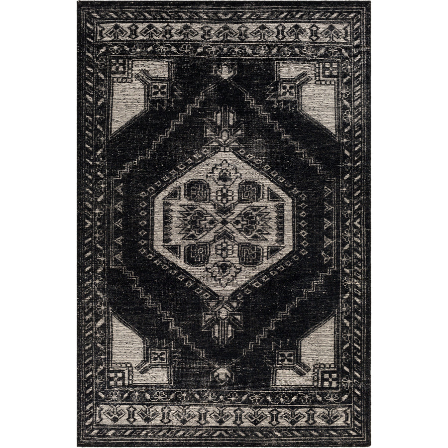 Zahra Black Hand-Knotted Rug